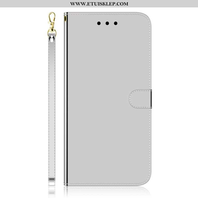 Etui Folio do Samsung Galaxy S22 Plus 5G Osłona Lusterka Ze Sztucznej Skóry